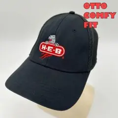 【OTTO COMFY FIT】企業キャップ　HEB 帽子　怪獣　ロゴ刺繍　黒