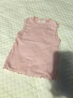 LINDO フリル付きピンクタンクトップ