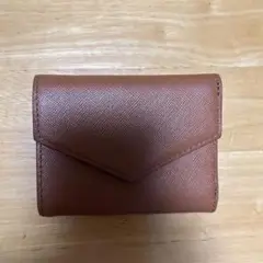 【美品】Anemone ブラウン 三つ折り財布 カードポケット付き