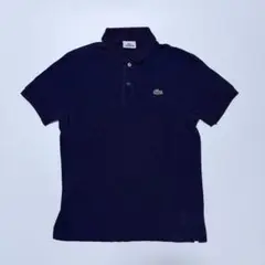 【LACOSTE】ラコステ ポロシャツ サイズ3 紺 紫 日本製 綿100%