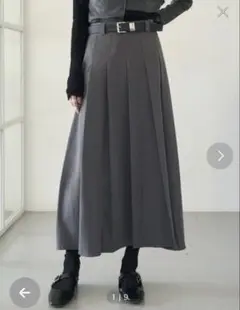 即購入可能　グレー プリーツスカート Lサイズ
