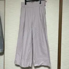 淡い紫 ワイドパンツ ハイウエスト　パープル
