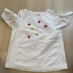mezza フルーツ刺繍 フリル袖 Tシャツ