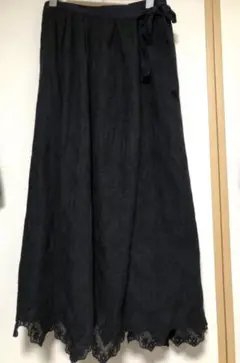 未使用サマンサモスモス裾スカラップスカート 黒フリー