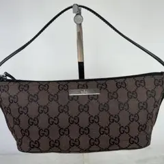 【美品】GUCCI グッチ GGキャンバス アクセサリーポーチ 小豆色 バニティ