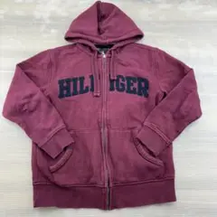 $ Tommy Hilfiger バーガンディ ジップアップパーカー S/P