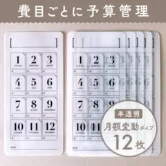 シンプルな家計管理シート [月額変動タイプ/半透明] 12枚