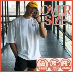 トレーニングウェア　白色　GYMウェア　オーバーサイズ　Tシャツ　筋トレ