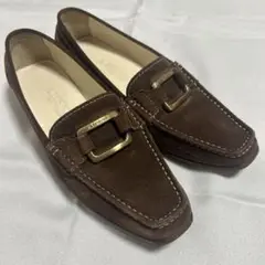 a.testoni ブラウン スエード ローファー