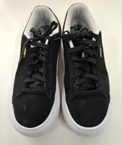PUMA ブラック スエード 厚底スニーカー 25.5cm