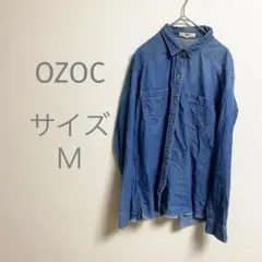 OZOC オゾック デニムブルー 長袖シャツ シルプル カジュアル