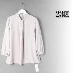 712 新品 訳有 23区 ジョーゼットジャージー ボウタイ風プルオーバー 38