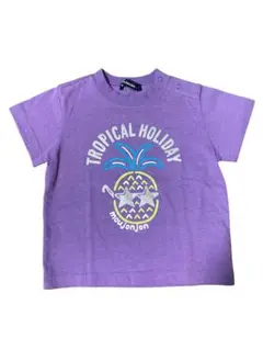 Tシャツ　80 男の子 女の子 パイナップル　紫　moujonjon