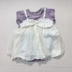 西松屋　ロンパース　ラベンダーフリル　70 極美品