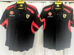 Ferrari フェラーリ 半袖 ロゴ刺繍入り Yシャツ M/Lサイズ