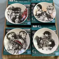 ワンピース一番くじG賞　 名場面小皿-水墨画風アート4枚セット