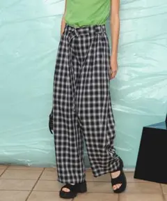 MAISON SPECIAL チェック柄 ワイドパンツ 36
