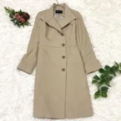 ♡カシミヤ・羊毛混♡【INDIVI】スタンドカラーコート 定番ロングコート 通勤