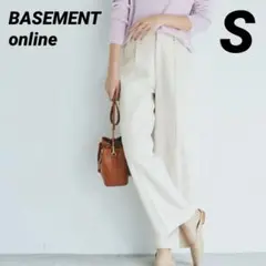 BASEMENT ワイドパンツ センタープレス クリーム オフホワイト S