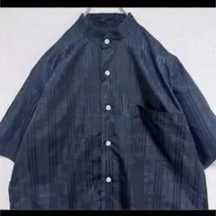 KANSAI YAMAMOTO バンドカラーシャツ 柄シャツ ポリシャツ M