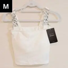 アベイル　Shoko チェーンキャミソール　シルバー×ホワイト　M
