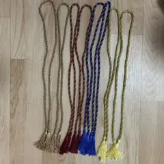 一点限り✨タッセル付き紐　8本セット　赤 青 黄 ピンクゴールド