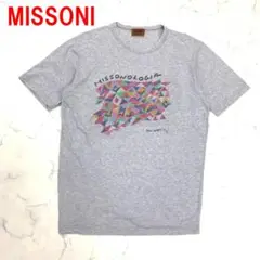 A6375 ミッソーニ 半袖Tシャツ 綿 コットン プリント グレー L相当