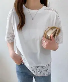 ABITOKYO　レース切替カットソー　アビトーキョー