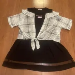 VIVIAN BLUE チェック柄ワンピース 130