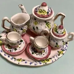ミニチュアティーセット 陶器製 花柄