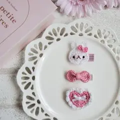 ୨୧ヘアクリップセットA-9୨୧ベビー&キッズ⑅﻿ハンドメイド⑅﻿