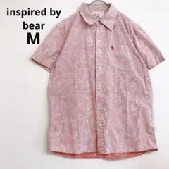 inspired by bear 半袖シャツ アニマル柄 総柄 カジュアル M