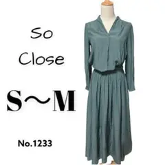【So Close】セットアップ ツーピース スカート グリーン S〜M 綺麗