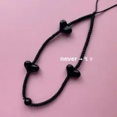 string ting ストリングティング　オールブラック ハートストラップ　①
