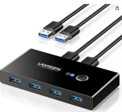 UGREEN 切替器 3.0 高速転送 USB 切り替え PC2台用
