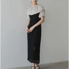 haremode・DUO 2wayオフショルサイドスリットロングドレス　Sサイズ