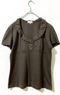 美品　ensuite エンスイート　レナウン　フリルカットソー　L Tシャツ