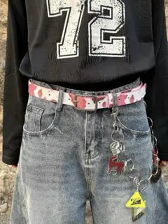 Y2K cow razor fur long belt ファーベルト　AFB