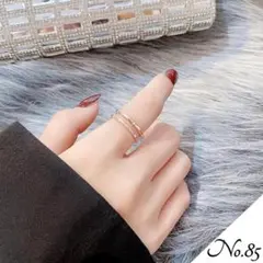 【新品】リボンラインリング アクセサリー 指輪 ローズゴールド レディース