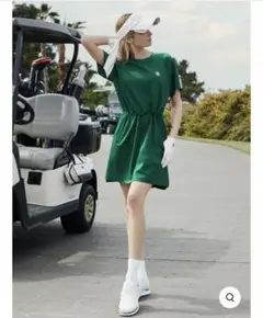 【完売品】XEXYMIXゴルフ ピケドローコート付きドルマンワンピースGreen