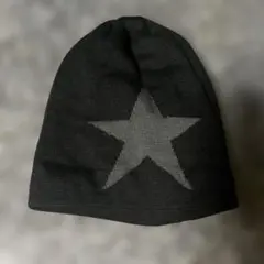 黒 星模様 ニット帽