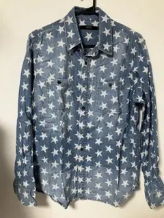 AZUL by moussy 星柄デニムシャツ メンズMサイズ