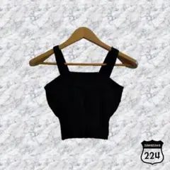 値下 ニット キャミソール ビスチェ 黒 ful-0172
