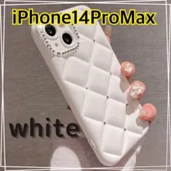 iPhone14ProMax 白キルティング iPhoneケース スマホケース