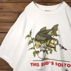 90-00s Hanes Budweiser バドワイザー ブラックバスTシャツ