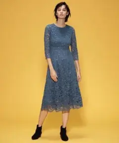 グレースコンチネンタル レース刺繍ロングワンピース