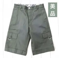 【美品】バーバリー ロンドン ハーフパンツ メンズ ボトムス カーキ XSロゴ