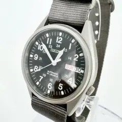 【稼働品】SEIKO ミリタリー 自動巻き ブラック 腕時計 7S26-3060