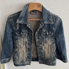 お値下げ⭐︎shoop デニムジャケット Sサイズ ダメージ加工