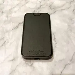 ★ iPhone13mini ケース 手帳型 ブラック クリアバックカバー